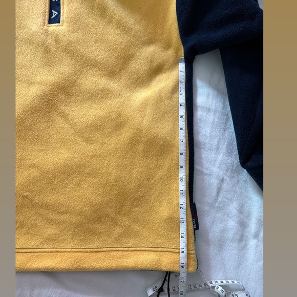 ❌SOLD❌ NAUTICA VINTAGE Nautech Fleece Pullover 1/4 Zip Yellow Navy | MEDIUM - Picture 12 of 12